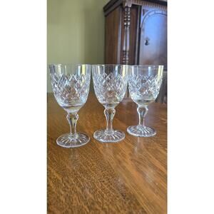 Vintage Thomas Webb Crystal Wine Sherry Glasses Set 3 Cut England Thos Webb